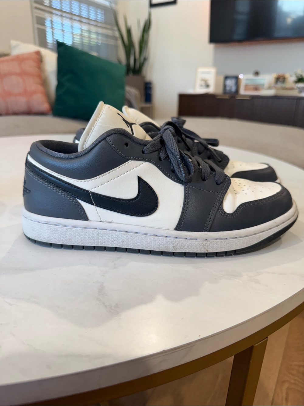 Low-Top nike dunks in blue and white